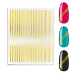 Sticker 3D Lines Manichiura, Gold