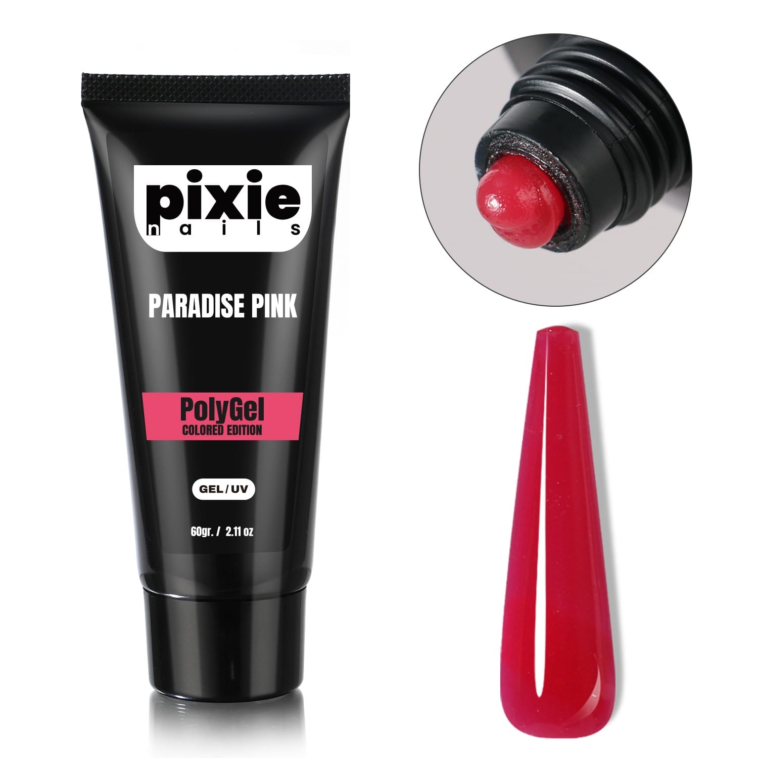 paradise pink Polygel Color Edition Paradise Pink, 60 gr. (TPO & HEMA FREE) - PixieNails - imagine 1