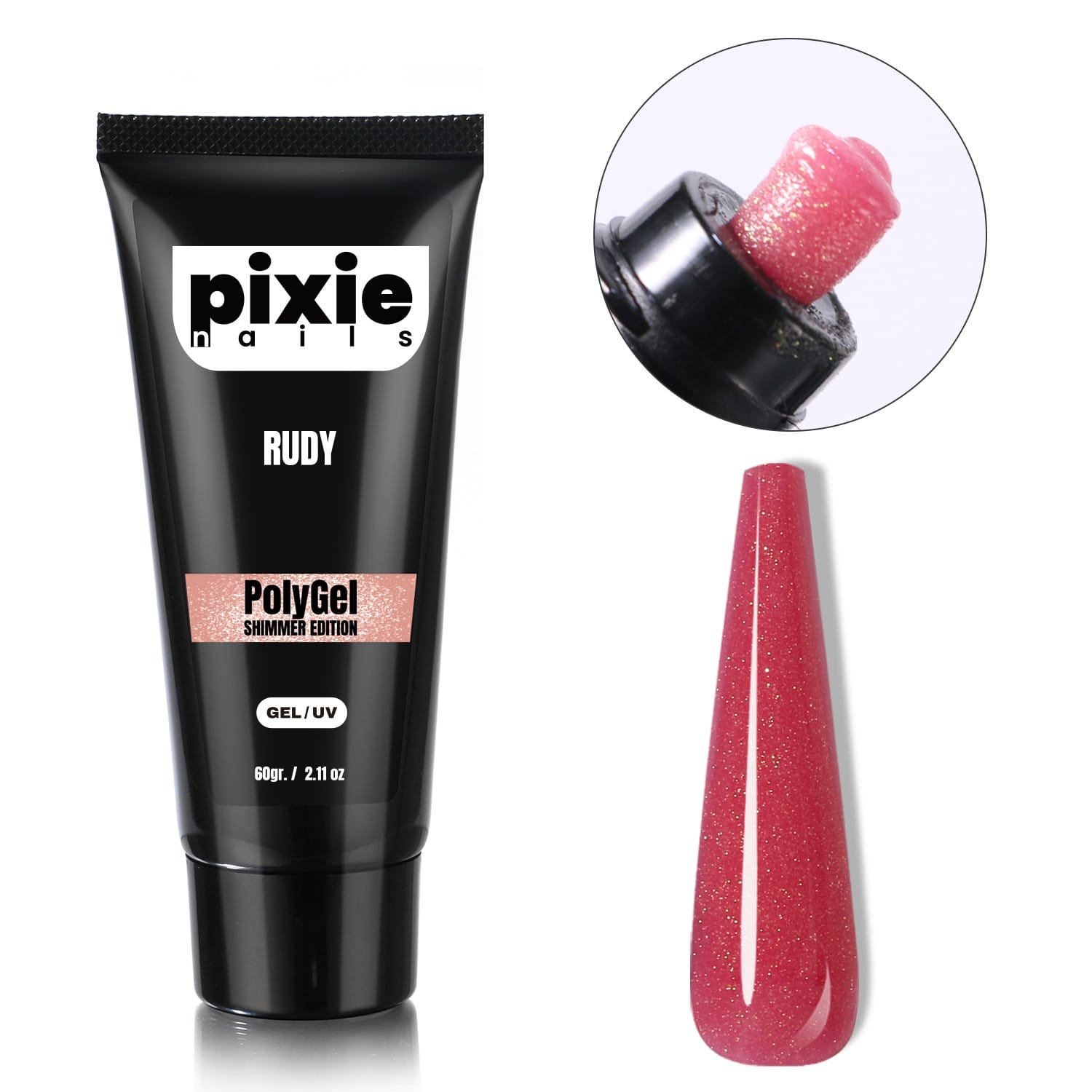 rudy Polygel Shimmer Edition Rudy, 60 gr. (TPO & HEMA FREE) - PixieNails - imagine 1