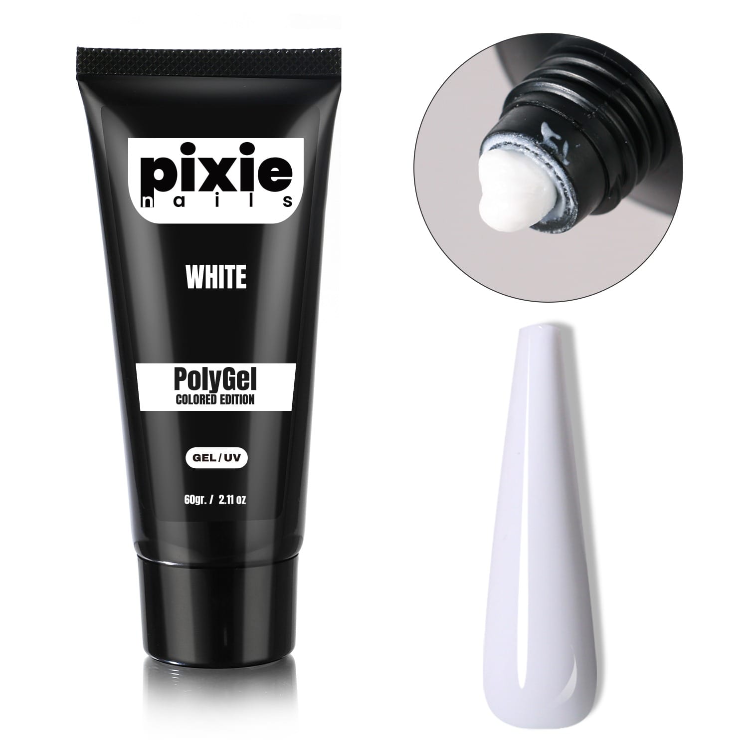 white Polygel Color Edition White, 60 gr. (TPO & HEMA FREE) - PixieNails - imagine 1