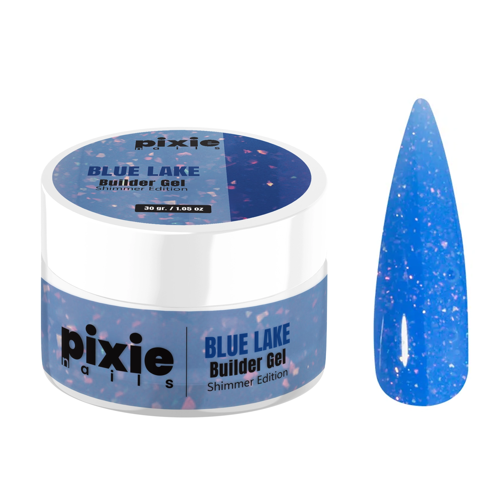 blue lake Builder Gel SHIMMER EDITION “Blue Lake”, 30gr (TPO & HEMA FREE) - imagine 1